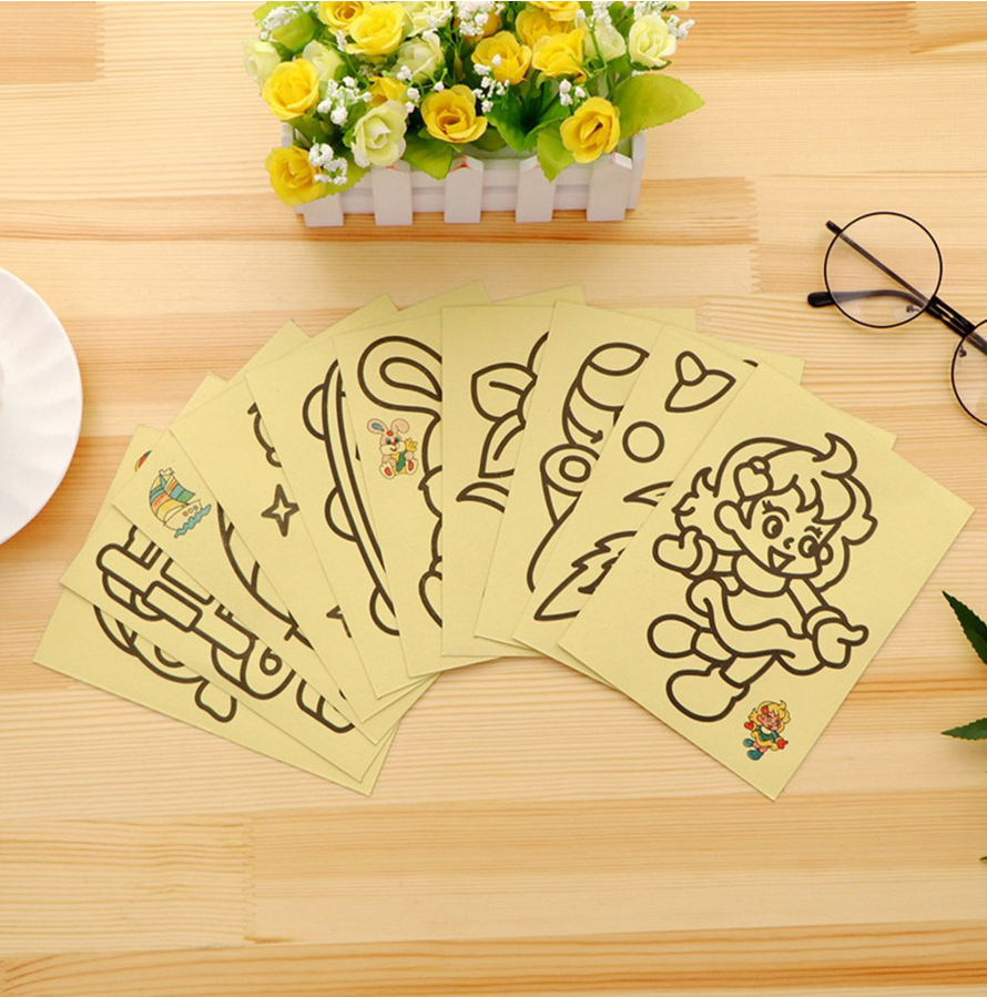 Tranh rắc cát màu độc đáo dành cho bé - kèm túi 4 màu cát