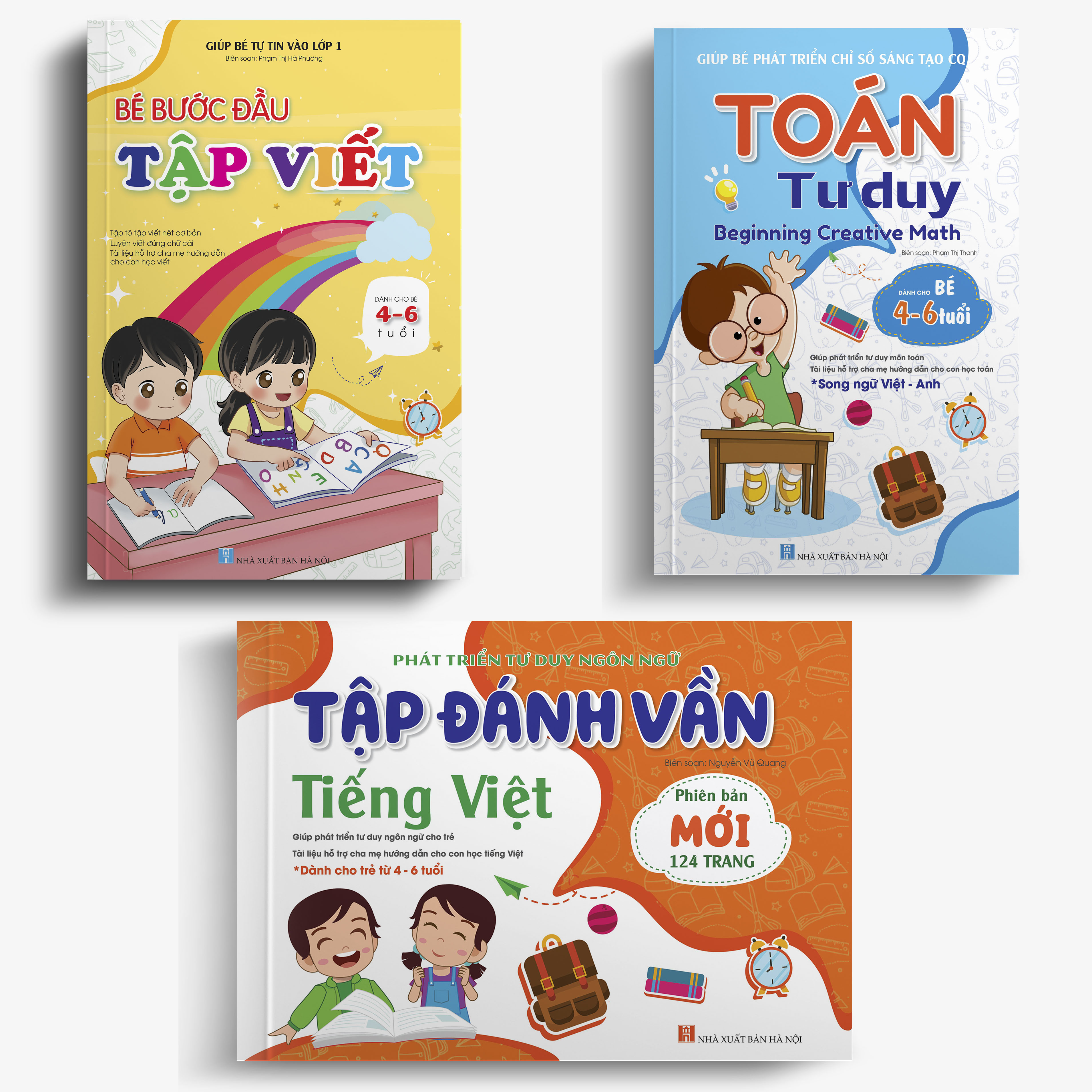 Combo 3 cuốn: Toán Tư duy - Bước đầu Tập viết - Tập đánh vần Tiếng Việt