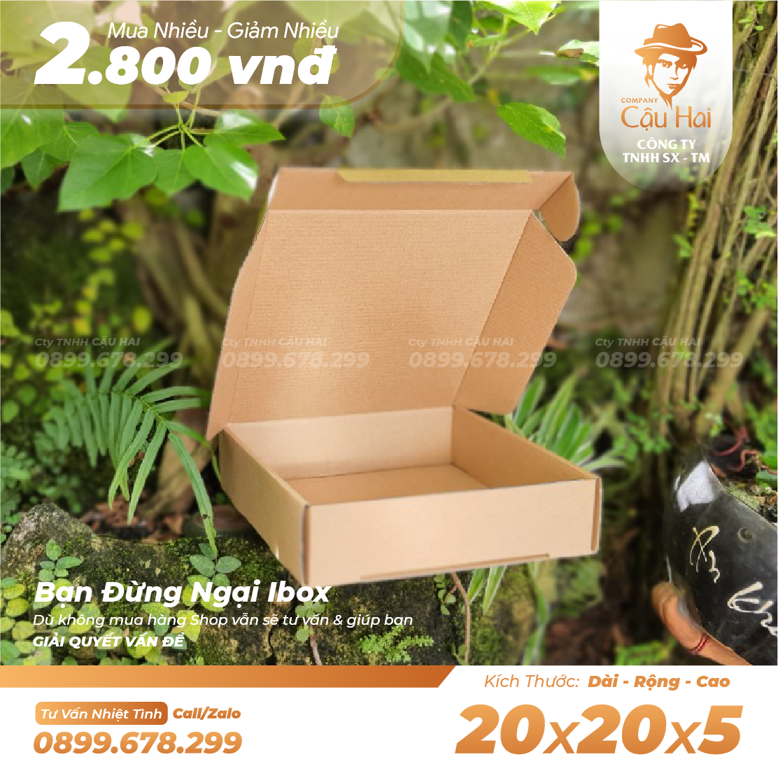 20*20*5 - Combo 10 hộp carton nắp gài đựng phụ kiện, đóng hàng