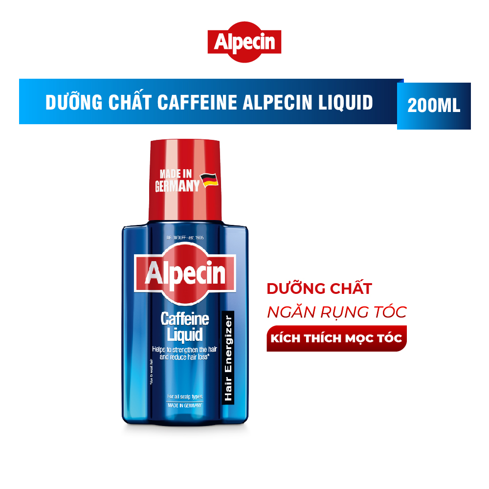 Dưỡng chất Caffeine Alpecin Liquid 200ml, ngăn rụng tóc và kích thích tóc mọc chắc khỏe, cho nam