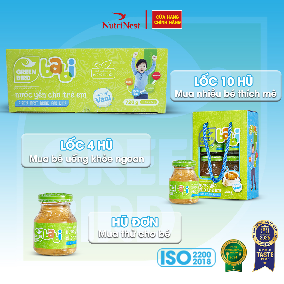 Nước Yến Sào Cho Trẻ Em Babi Bird Hương Vani Dễ Uống Ngon Miệng Hũ 72g