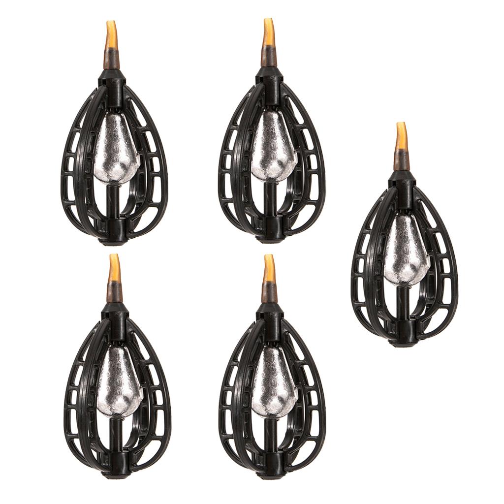 5PCS ABS Fishing Bait Cage Lure Cage Bait Fishing Basket Feeder Holder
