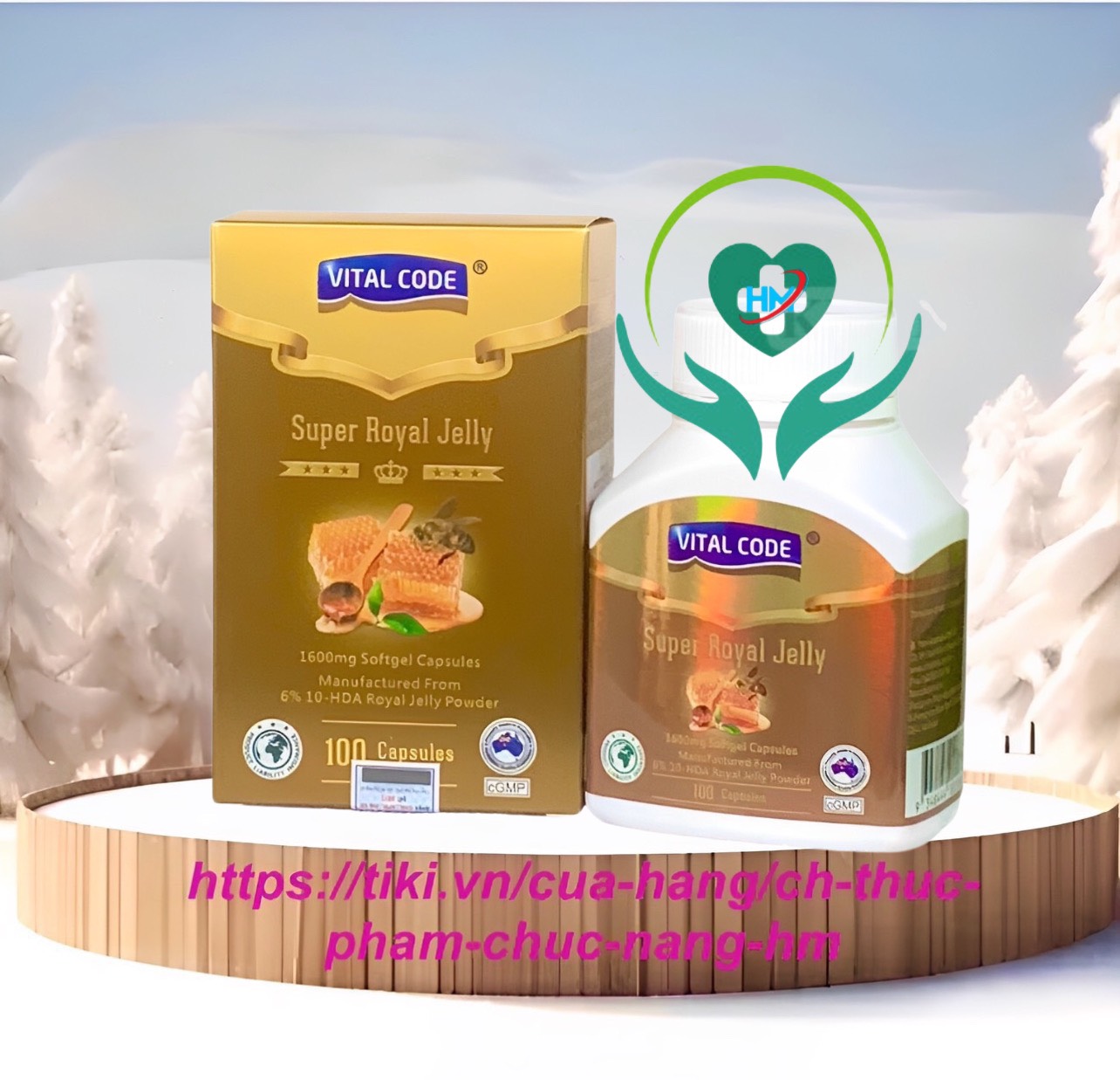 Sữa Ong Chúa VITAL CODE - Hộp 100 Viên-giúp tăng cường khả năng miễn dịch, chống lão hóa