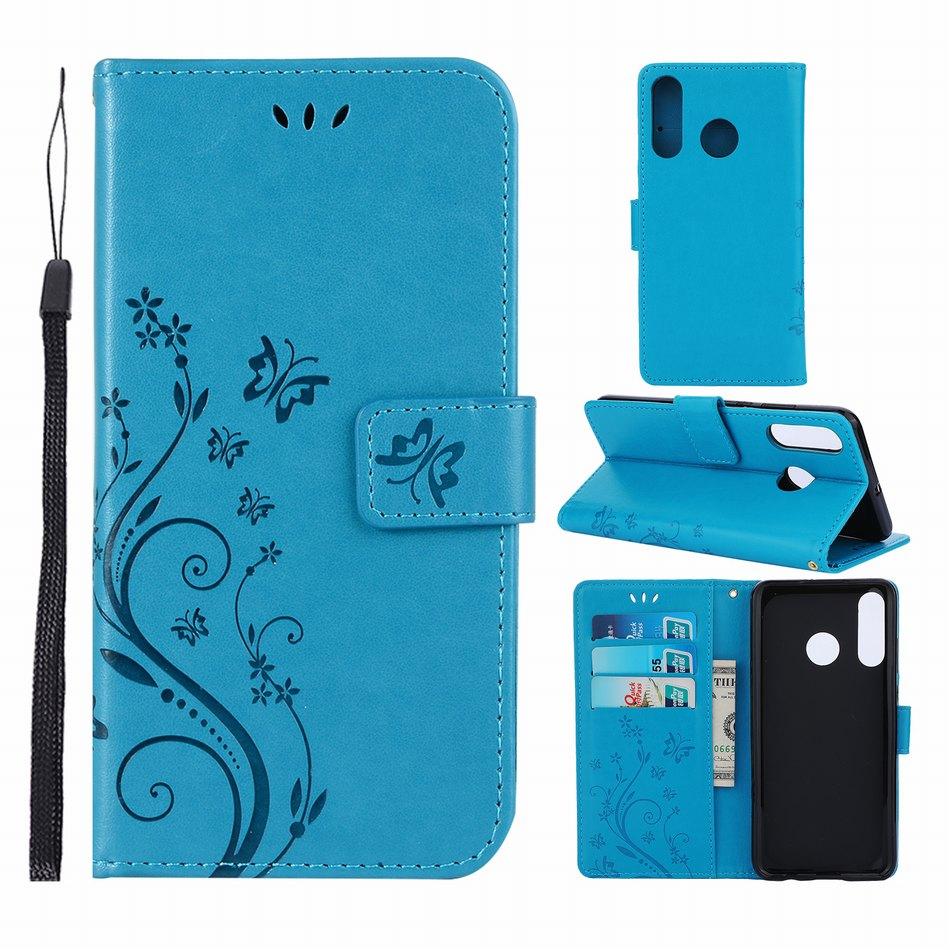 Bao da điện thoại dạng ví nắp gập in hình bướm và hoa DP04D cho Samsung Galaxy A51 A71 A01 A11 A21 A21S A31 A41 A81 A91