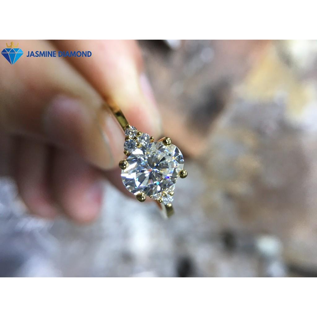 Kim cương nhân tạo Mỹ Moissanite giác cắt Oval