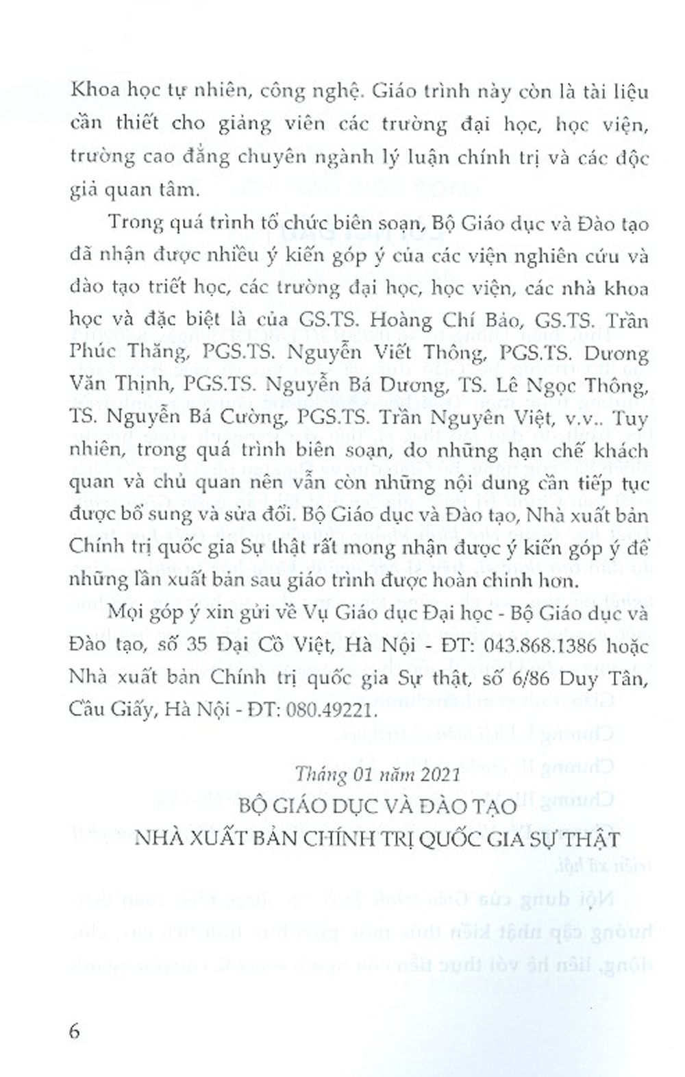 Giáo Trình Triết Học (Dùng Cho Khối Không Chuyên Ngành Triết Học Trình Độ Đào Tạo Thạc Sĩ, Tiến Sĩ Các Ngành Khoa Học Tự Nhiên, Công Nghệ) - Tái bản 2021