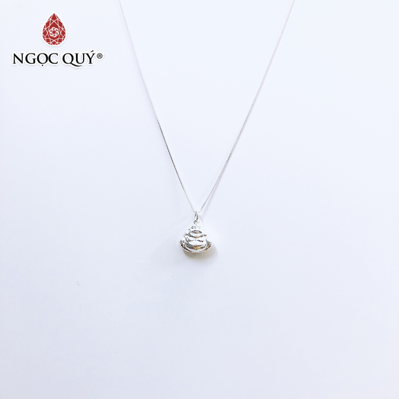 Dây chuyền bạc mặt phật di lặc - Ngọc Quý Gemstones