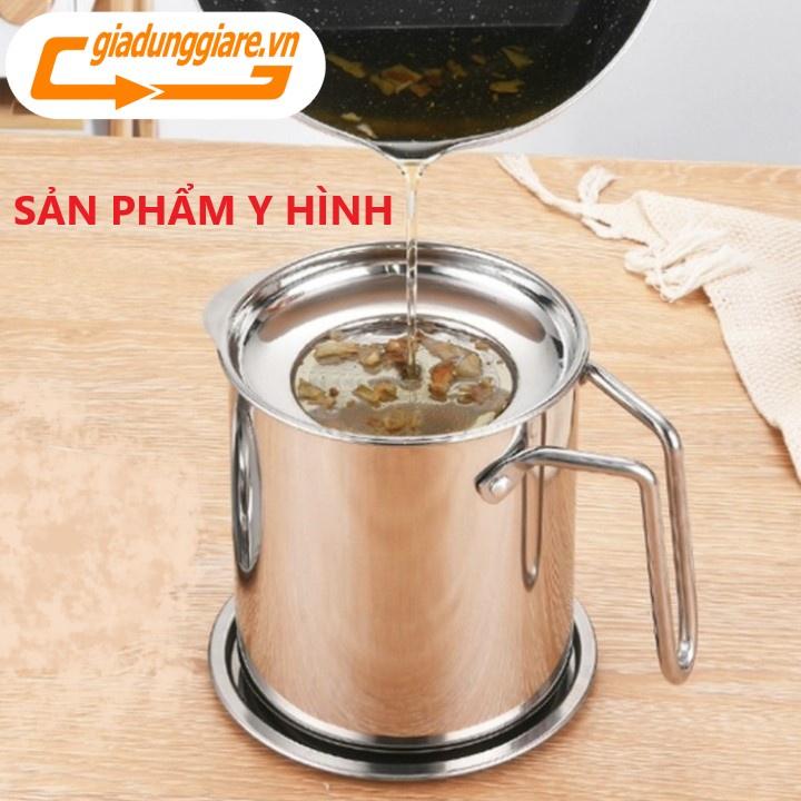 (Hàng loại 1) CA LỌC DẦU ăn INOX 304 (1200ml ) có lưới lọc cặn tiện lợi hàng cao cấp dầy dặn không gỉ sét