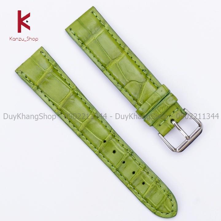 Dây đồng hồ da cá sấu thật handmade 18mm 20mm 22mm