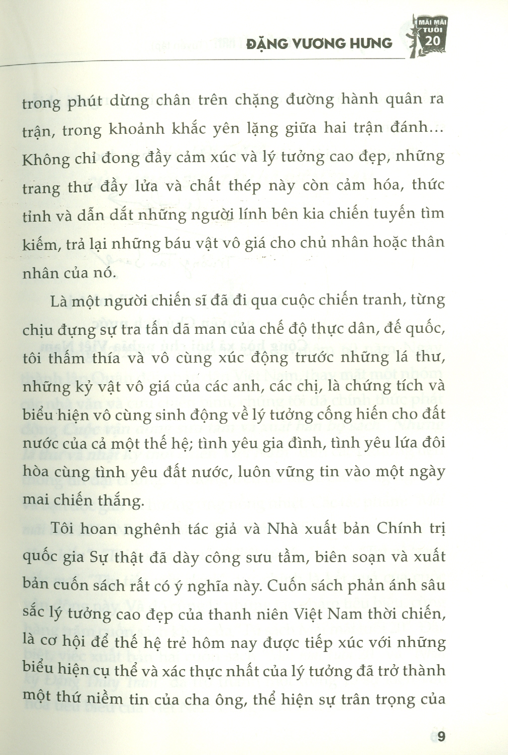 NHỮNG LÁ THƯ THỜI CHIẾN VIỆT NAM (Tuyển tập) - Đặng Vương Hưng - NXB Chính trị Quốc gia sự thật - bìa mềm