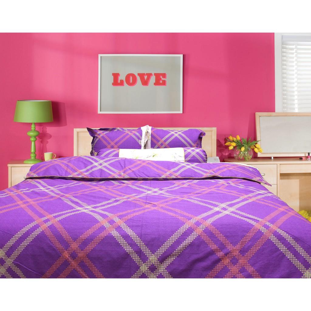 Bộ chăn ga gối drap giường 100% cotton sợi bông Hàn Quốc Julia 232P