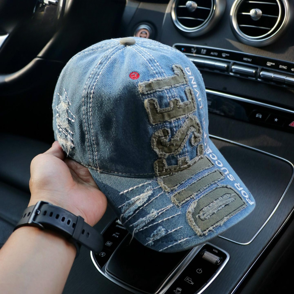 Nón kết, mũ lưỡi trai Diesel phối vải jeans form chuẩn thời trang đường phố siêu đẹp (Ảnh thật)