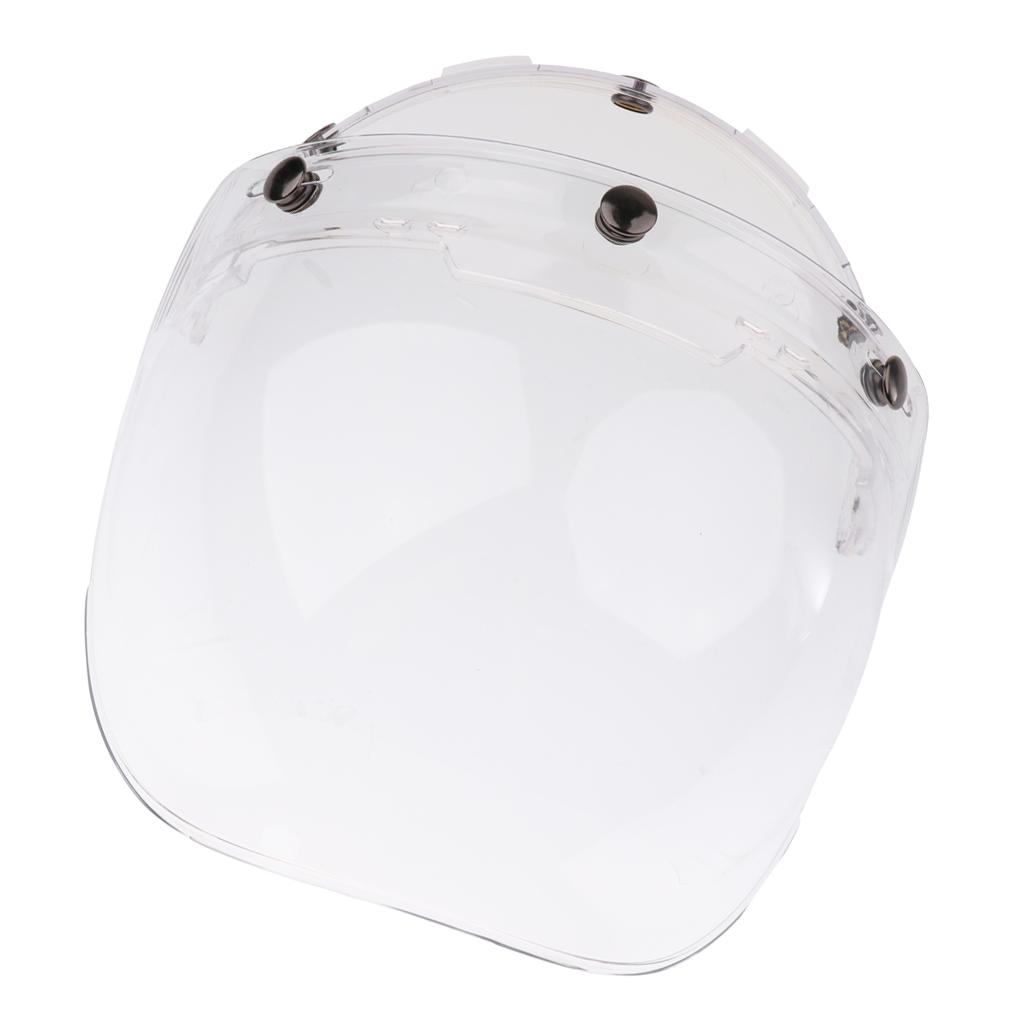 Universal Bubble 3-Snap Motorcycle Helmet Visor Flip Up Face Shield Lens Plain