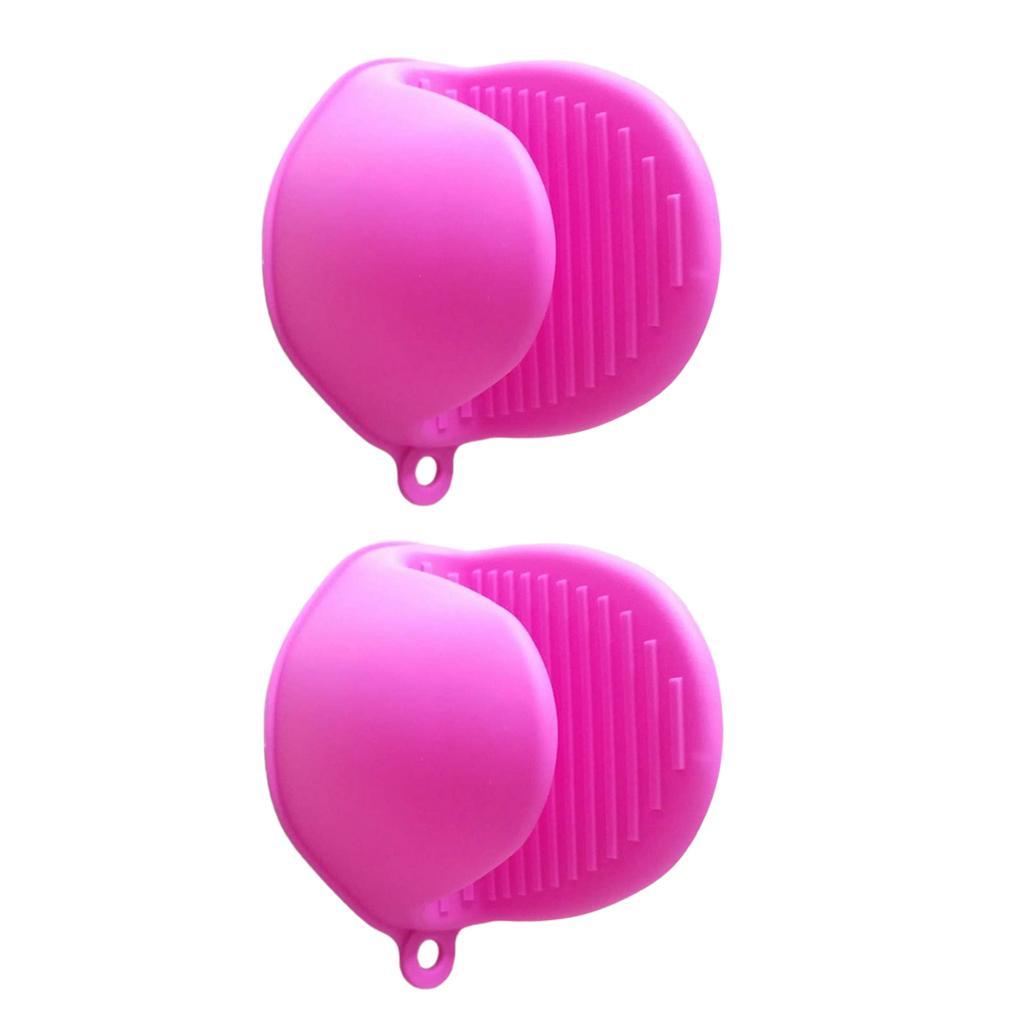 Kitchen Silicone Gloves Heat Resistant Potholders Oven BBQ Baking Hand Clips