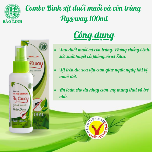 Combo 2 chai Xua Muỗi Tinh Dầu Fly@way 100ml