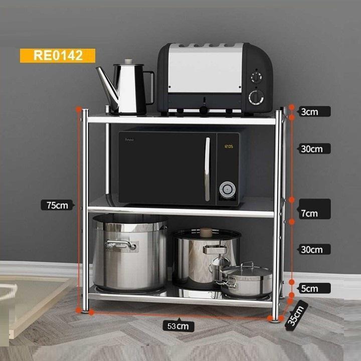 Kệ để lò vi sóng 3 tầng, chất liệu inox 304, kích thước: 75*50*35cm