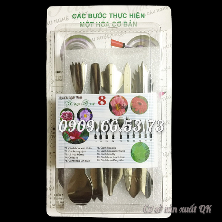 Bộ 10 dụng cụ làm rau câu 3D – Bộ số 8 - Tặng kèm kim nhụy – Mã số 1290