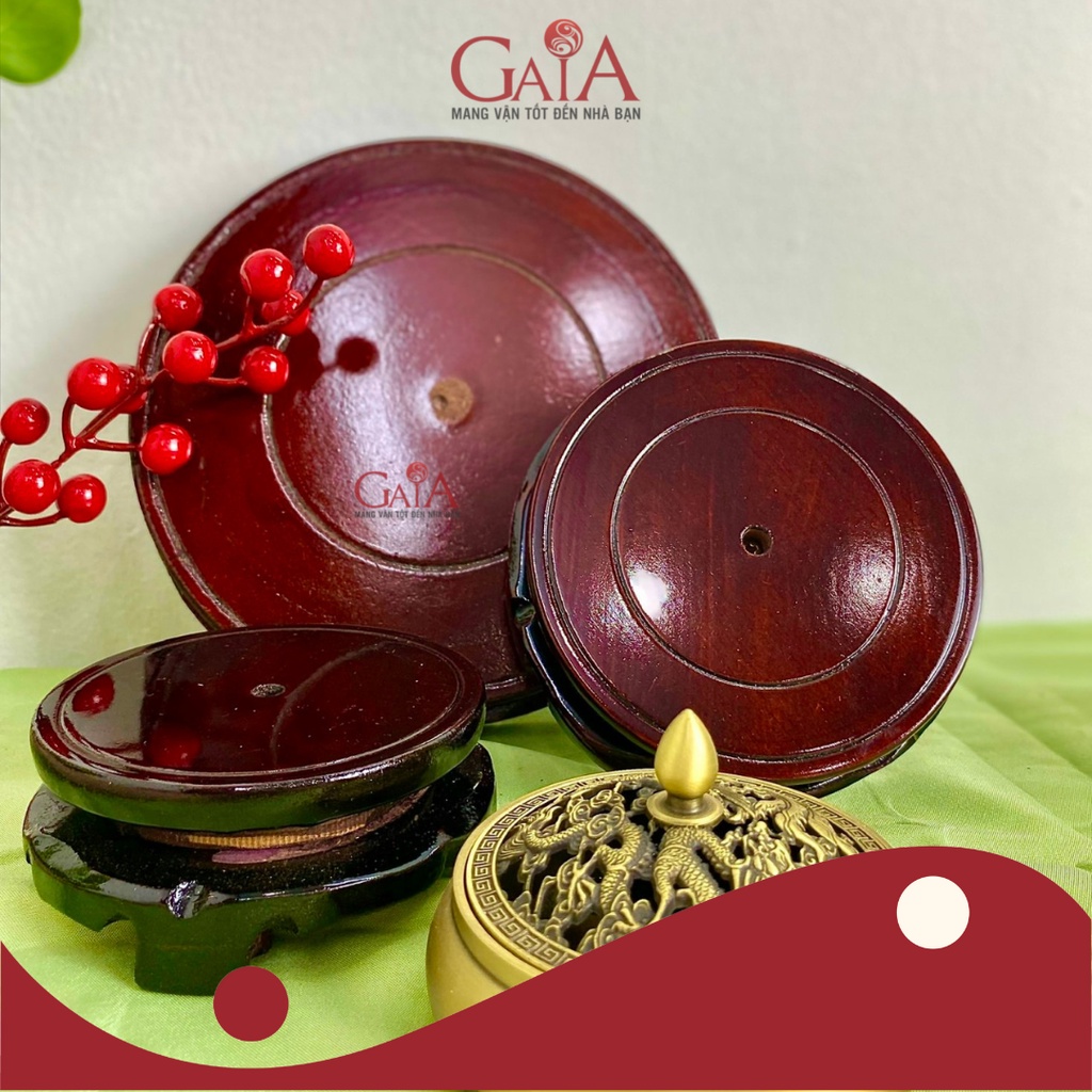 Đôn gỗ, đế gỗ, đế xoay đặt tượng thờ, vật phẩm phong thủy, bát tụ bảo
