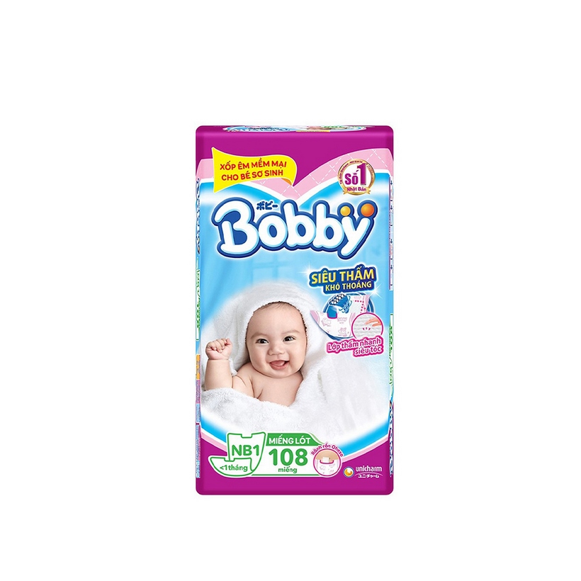 Miếng lót siêu thấm Bobby Newborn 1 - 108 miếng