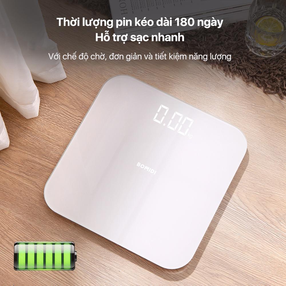 Cân điện tử thông minh Xiaomi BOMIDI W1 - Màn Hình Led , kèm pin - Hàng nhập khẩu