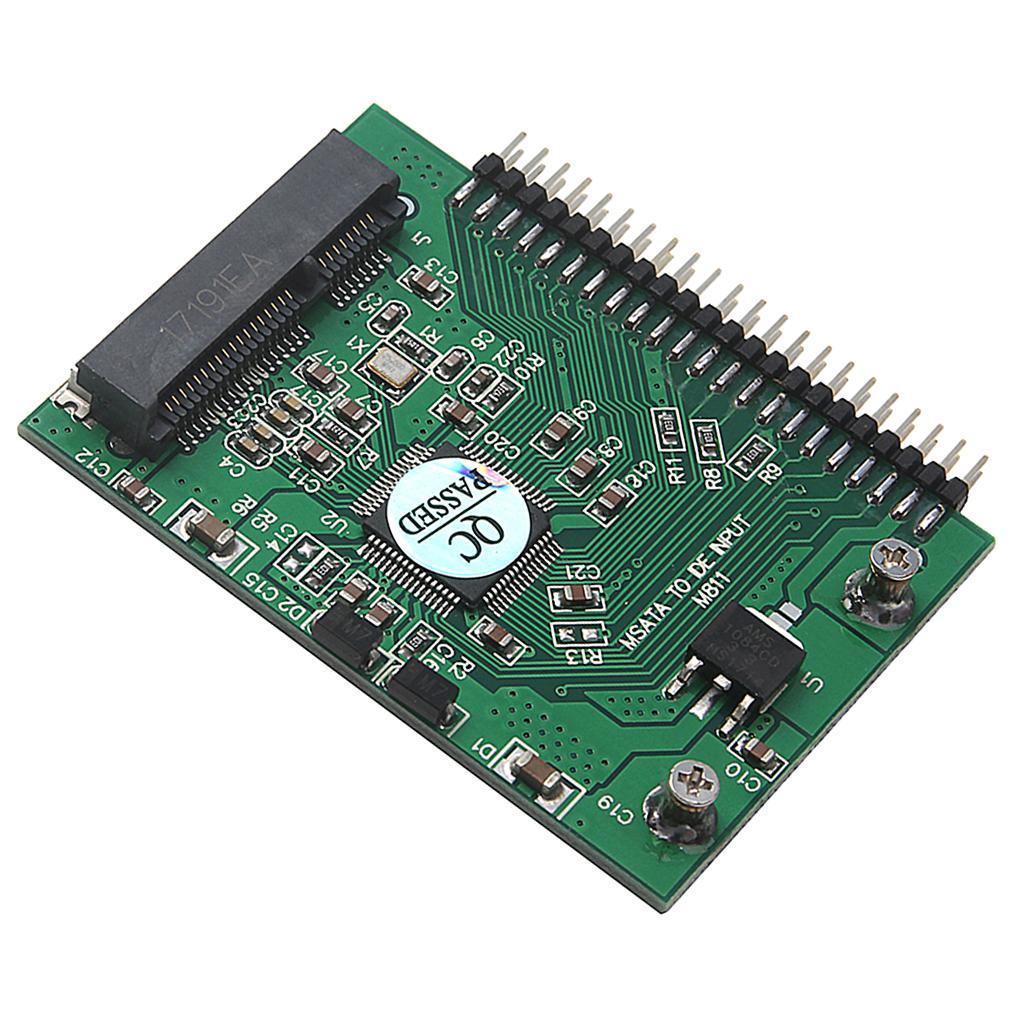 2x PCI-E MSATA SSD 50mm 3.3V to 2.5" IDE 5V 44PIN Converter Board Adapter