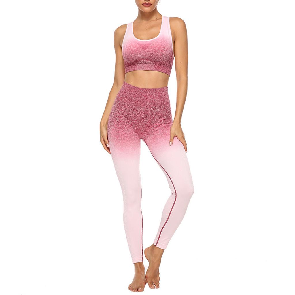 Women 2 Pieces Tracksuit Sports Bra Legging Pants Yoga Set Outfit