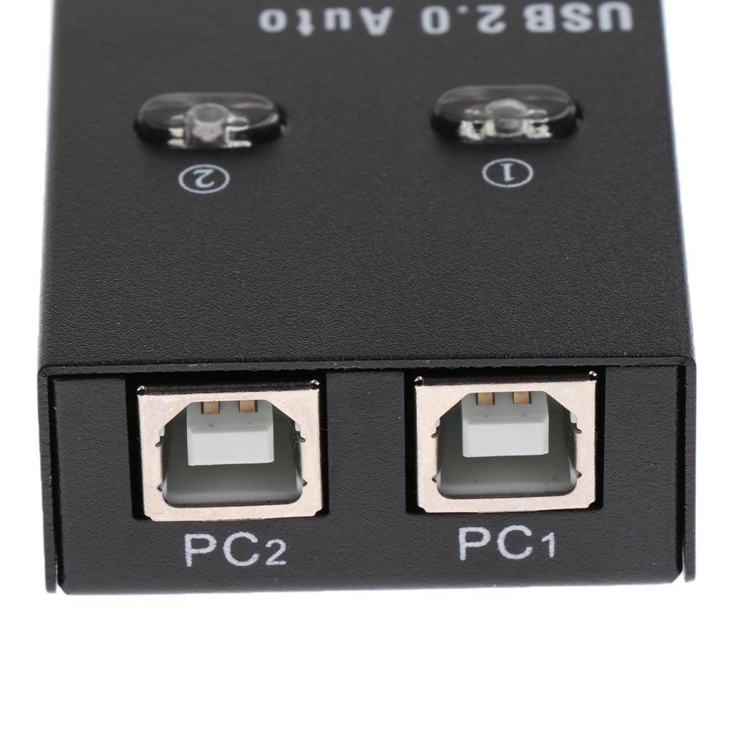 USB 2.0 Manual Sharing Switch KVM Selector 2Ports HUB For PC Scanner Printer
