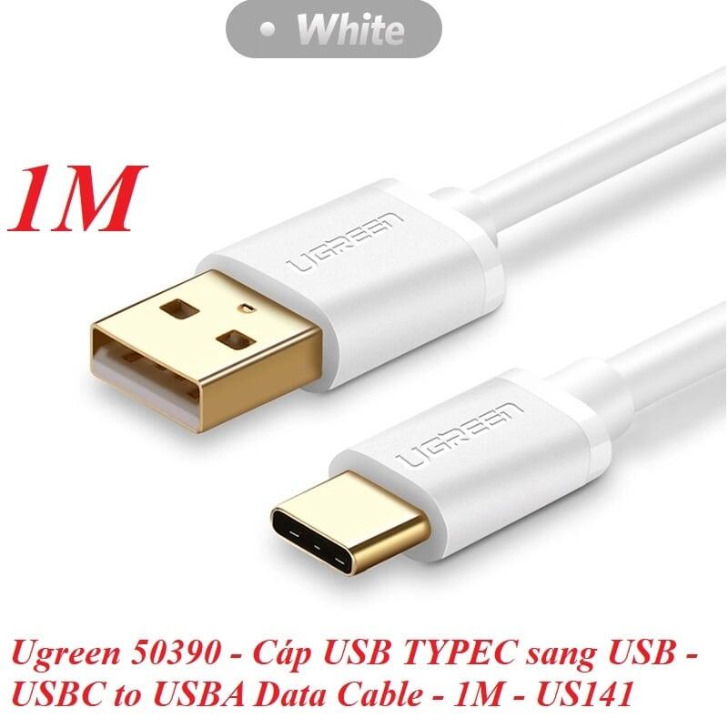 Ugreen UG50390US141TK 1M màu Trắng Cáp USB TypeC sang USB 2.0 Cáp dẹt - HÀNG CHÍNH HÃNG