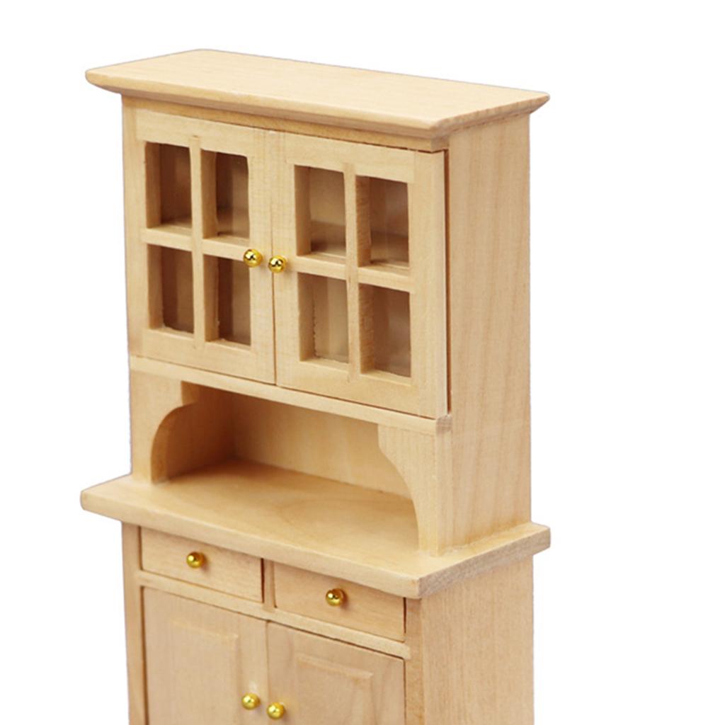 Dollhouse Miniature Wooden Bookcase Shelf Dolls House Miniatures Furniture