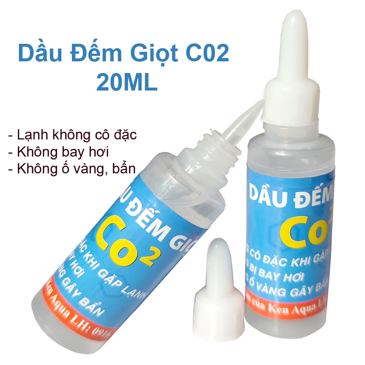 10 Lọ Dầu đếm giọt CO2 lạnh không đông, không ố vàng, bay hơi, bẩn ... dùng cho CO2 Mufan thủy sinh hồ cá 20ML