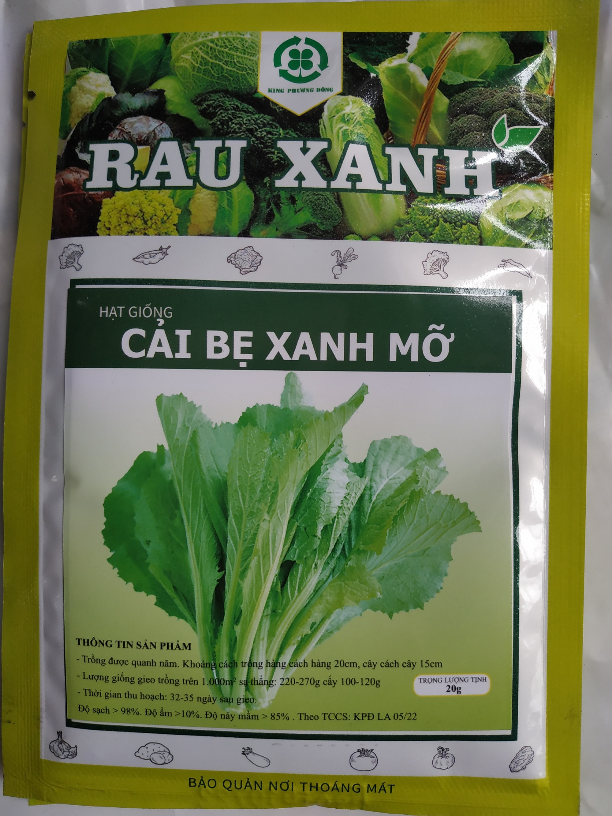 Hạt giống CẢI BẸ XANH MỠ - gói 20 gram