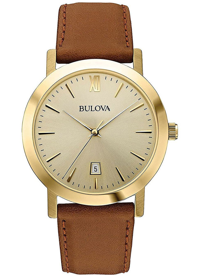 Đồng Hồ Nam Bulova Dây Da 97B135 - Mặt Vàng