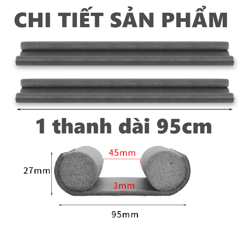 Nẹp xốp chắn khe cửa Ron chặn khe hở chống ồn, chống côn trùng, chống thoát hơi gió điều hòa