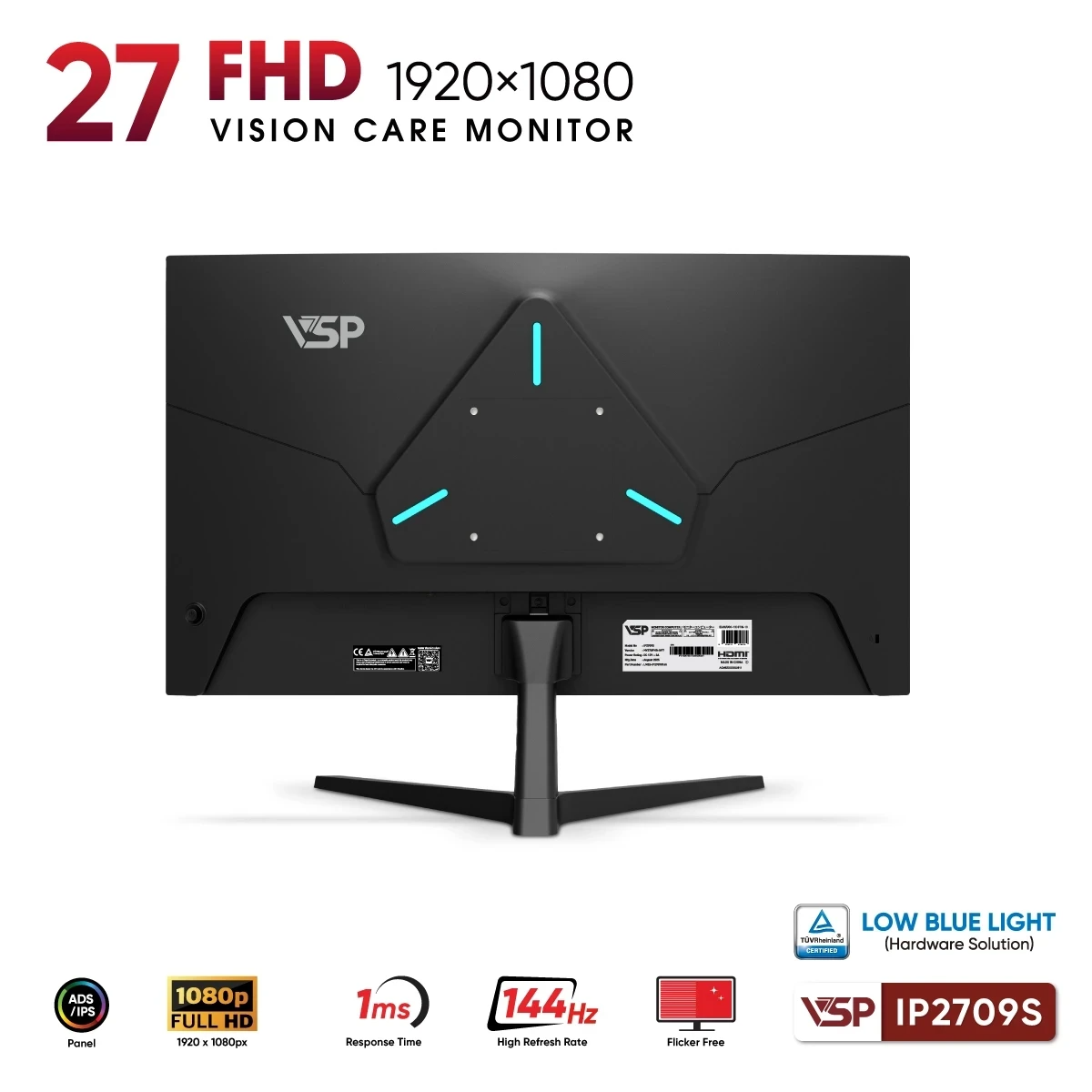 Màn Hình VSP IP2709S (27 inch / IPS / FHD / 144Hz / 1ms) - Hàng Chính Hãng