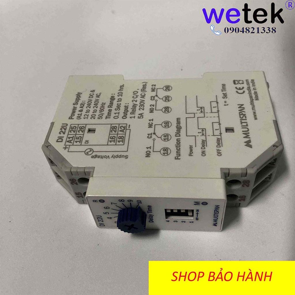 Multispan DI-22 timer đóng trễ mở trễ dải rộng công nghiệp rẻ tốt 0.1s tới 10h, 2 cặp tiếp điểm