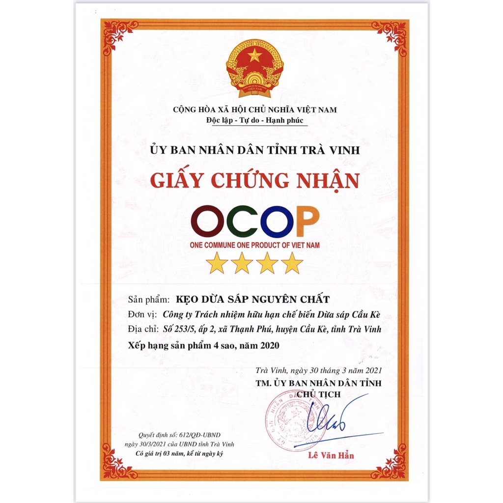Combo 3 Kẹo dừa sáp VICOSAP vị cacao lá dứa kẹo mềm dẻo ít đường đặc sản Trà Vinh túi 100g