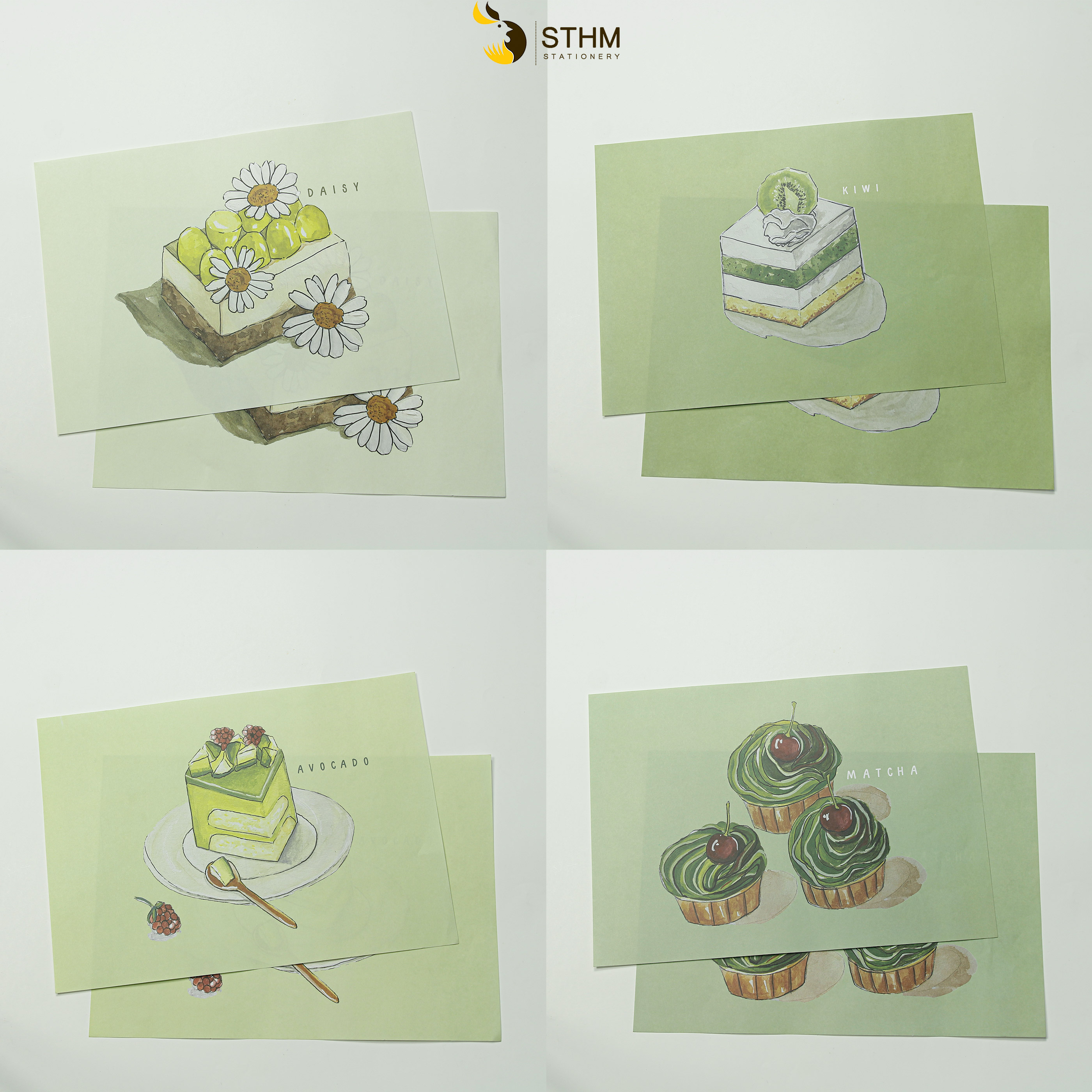 - Giấy bao tập A5 - Cake - Kraft trắng 100gsm - Tặng kèm nhãn vở