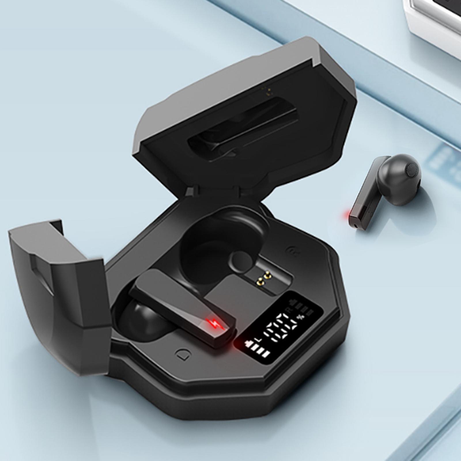 Bluetooth 5.2 Earbuds Earphone Built in Mic Headset Gaming Phones Black