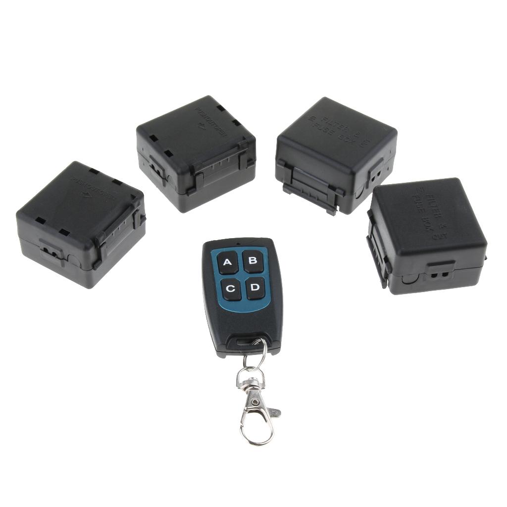 1 Channel RF Smart Relay Switch, 4 Receivers + 1 Transmitter, DC 12V, 433mHz