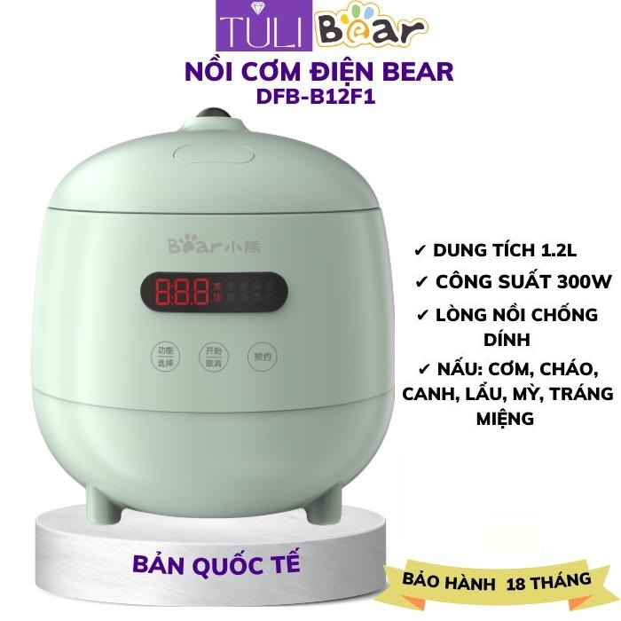 Nồi cơm điện mini đa năng Bear DFB-B12F1 8 chức năng chính hãng ( Bản Quốc Tế)  - Hàng chính hãng