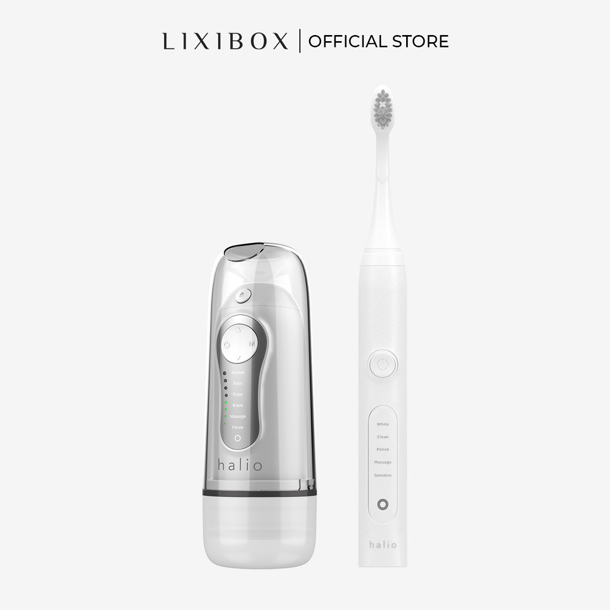 Combo Máy tăm nước cầm tay Halio Professional Cordless Oral Irrigator và Bàn chải đánh răng điện Sonic Whitening Toothbrush