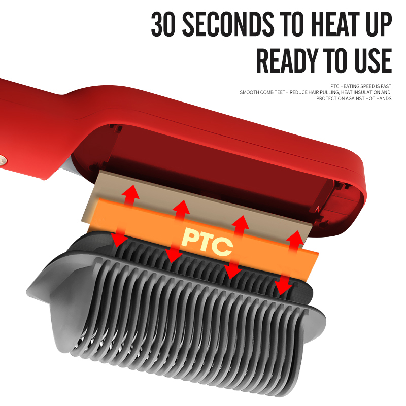 220V Heating Iron Men Beard Hair Straightener Ceramic Curler Professional Heated Comb Women Electric Hair Brush Straightener Dry