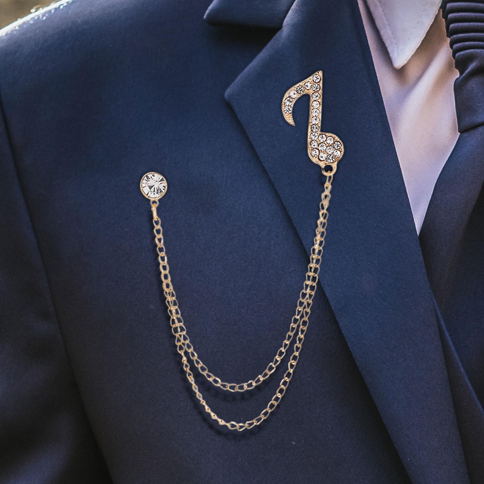 Music Note Brooch Badge Decor Rhinestone Brooch for Sweater Shirt Gift