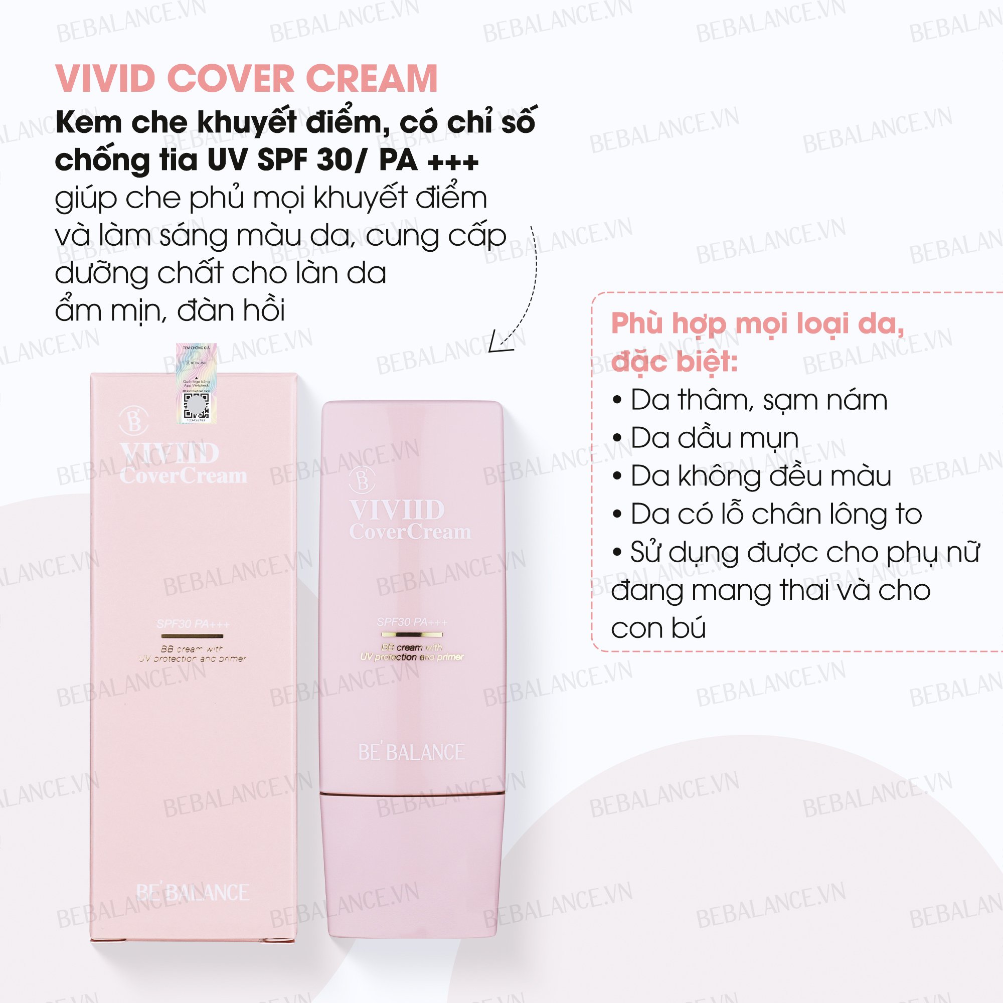 Kem che khuyết điểm BE'BALANCE Vivid Cover Cream 50ml