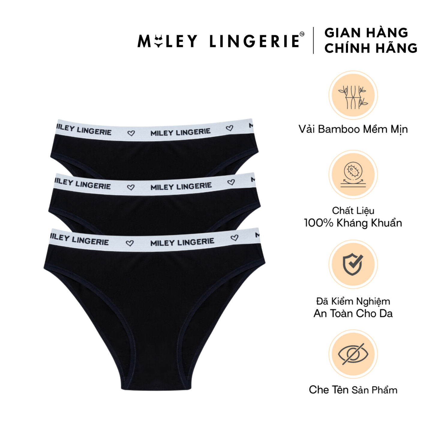 Combo 3 Quần Lót Cho Nữ Vải Sợi Thiên Nhiên Bamboo BigSize - FBS01