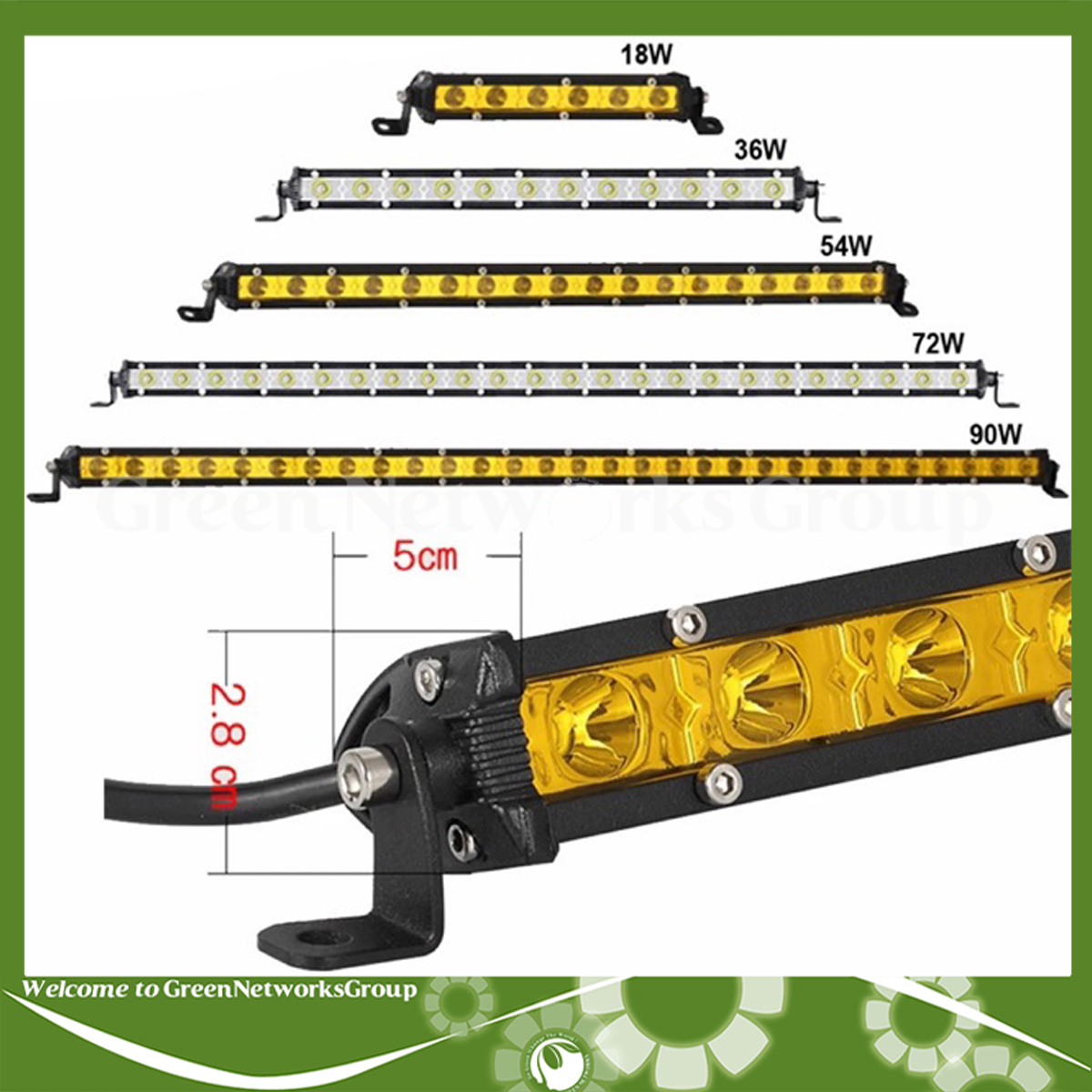 Đèn led bar trợ sáng xe tải ô tô xe offroad 1 tầng 2 tầng sáng trắng sáng vàng đủ mẫu kích thước Green Networks Group