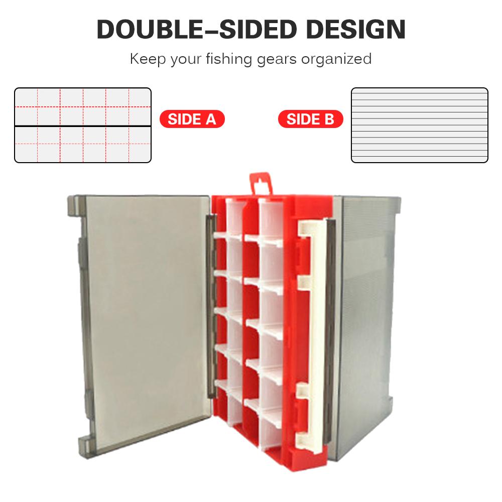 Double Sided Fishing Storage Case Bait Box Lures Organizer Fishing Tackle Container