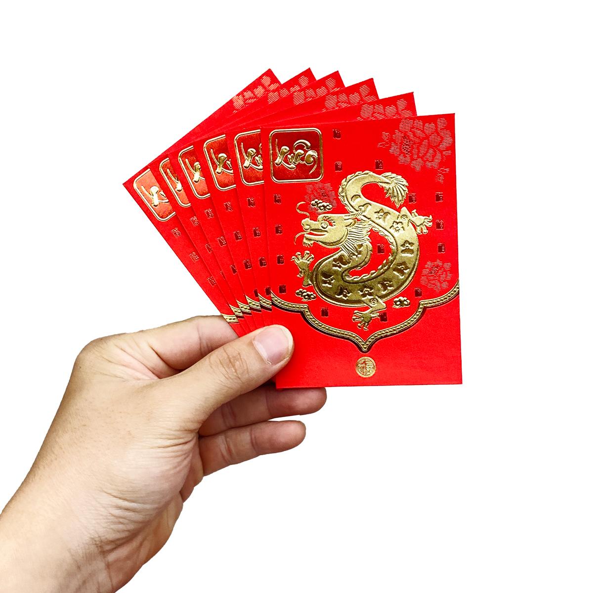 Bộ 6 Bao Lì Xì Nhũ Tết Bính Ngọ 2026 - H5.2 - Mẫu 9