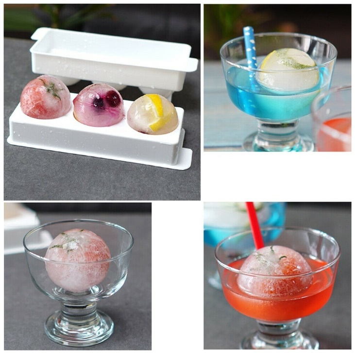 Bộ 03 khay làm đá, kem, thạch...+ 01 bát hâm nóng thức ăn trong lò vi sóng - Hàng nội địa Nhật Bản.