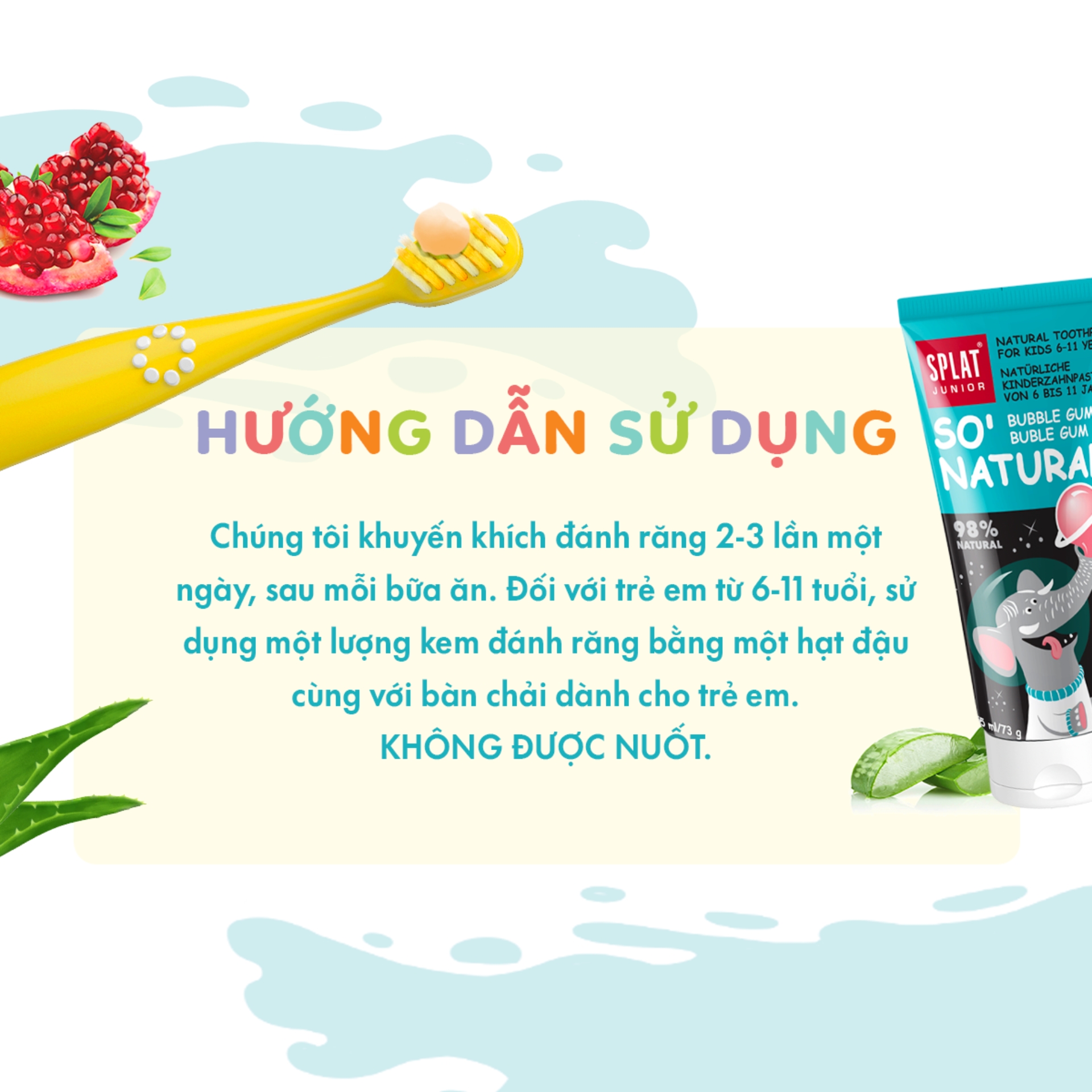 Kem Đánh Răng Cho Bé Từ 6-11 Tuổi SPLAT Junior Vị Kẹo Cao Su Thơm Ngọt An Toàn Ngay Cả Khi Bé Nuốt Phải Dung Tích 20ml